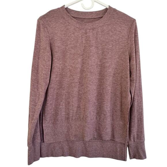 Alo Yoga Glimpse Long Sleeve Light Heathered Pink Split Side Size Small - Picture 1 of 9